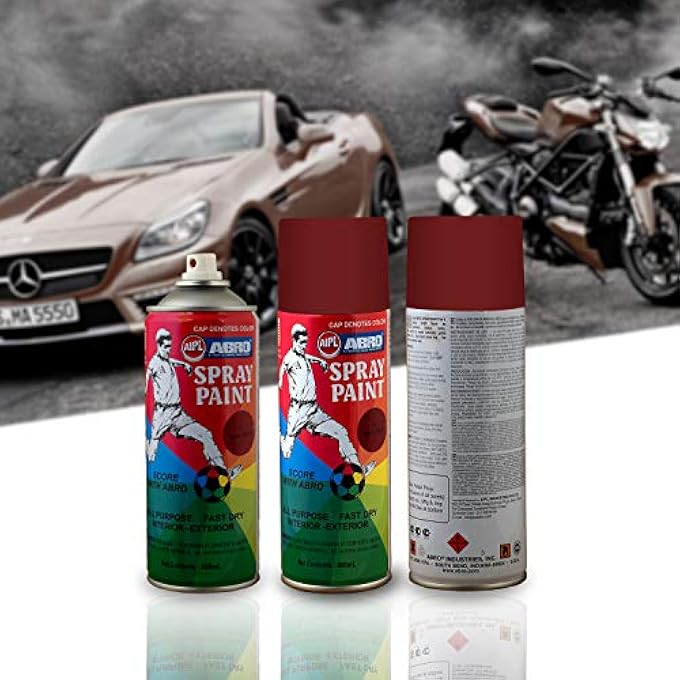 Abro SP-8 MULTIPURPOSE COLOUR SPRAY PAINT CAN FOR CARS AND BIKES (400ML, MARS RED, 1 PC) - Image 3